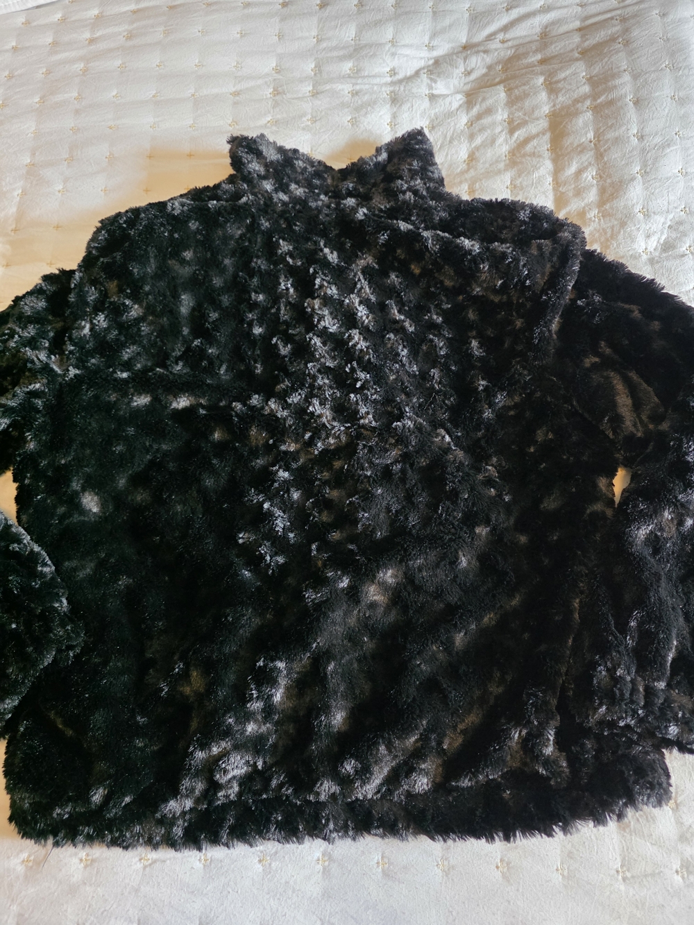 Alfred Dunner Black Faux Fur Teddy Jacket with Zip - Picture 5 of 5